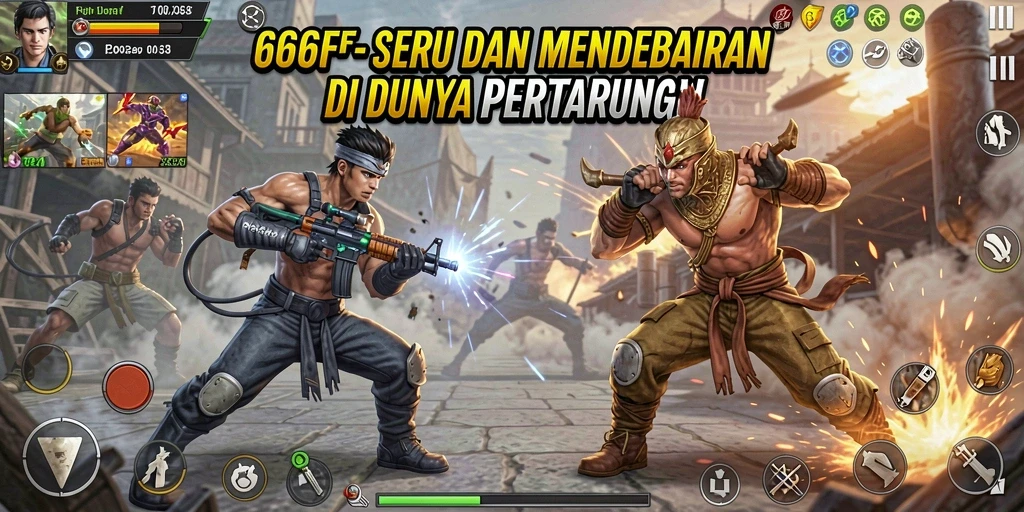 Tangkapan layar gameplay 666FF menunjukkan aksi pertempuran yang mendebarkan.