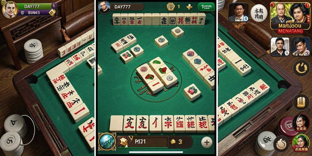Tampilan menarik dari gameplay Mahjong di DAY777.