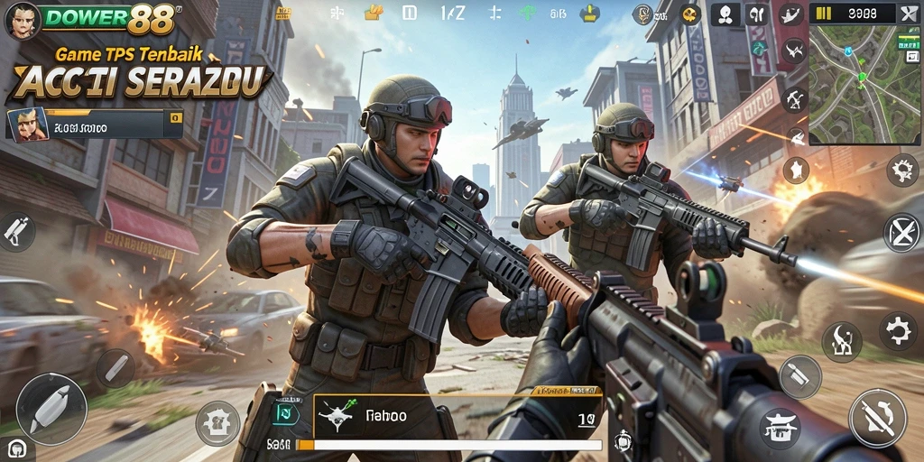 Screenshot dari gameplay DOWER88 yang menampilkan aksi seru TPS.