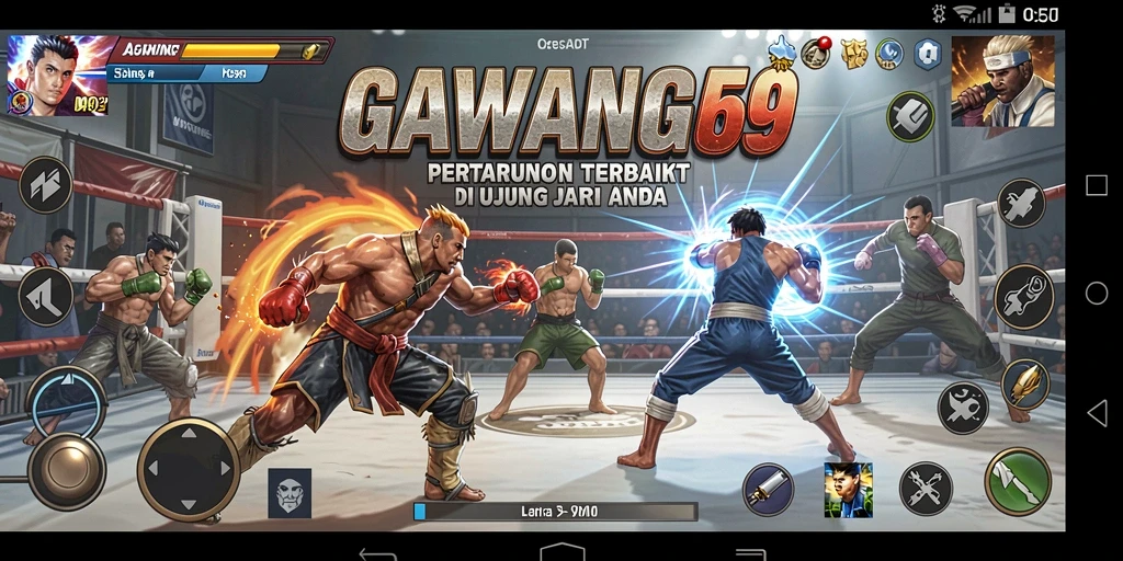Screenshot menampilkan pertarungan mendebarkan di GAWANG69.