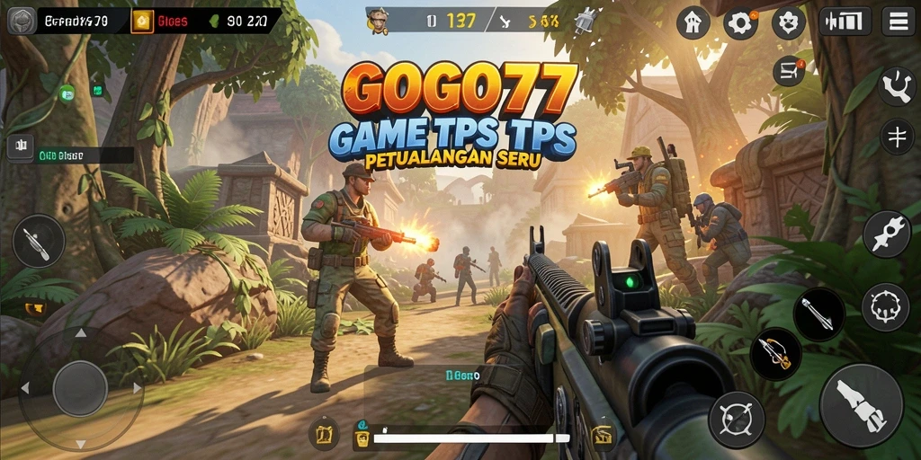 Screenshot gameplay GOGO77 menampilkan pertempuran yang intens dan grafis yang menakjubkan.