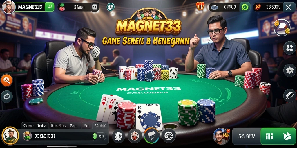 Tampilan gameplay poker yang seru dan mendebarkan di MAGNET33.