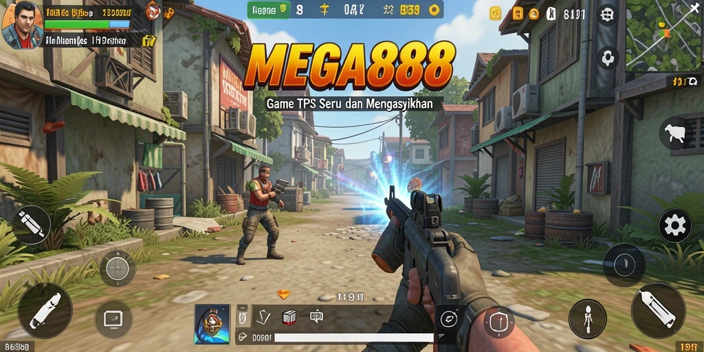 Menampilkan aksi seru dari gameplay TPS di MEGA888.