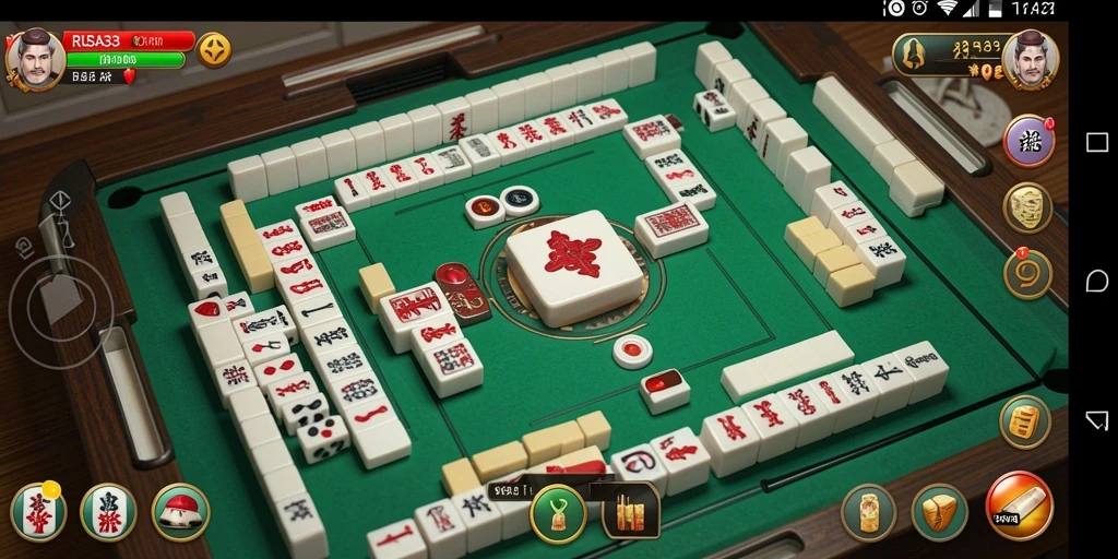 Screenshot RUSA33 menampilkan gameplay Mahjong yang menarik dan penuh tantangan.