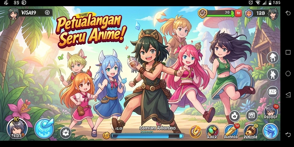 Tampilan gameplay seru dalam <strong>VISA89</strong> yang menunjukkan pertarungan karakter anime.